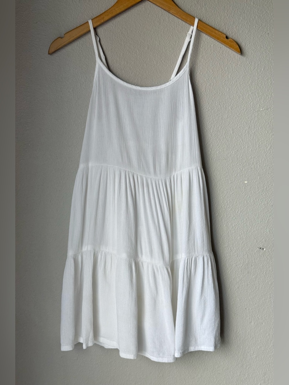Nordstrom White Tiered Lightweight Camisole Slip Dress Girls Size L 10/12